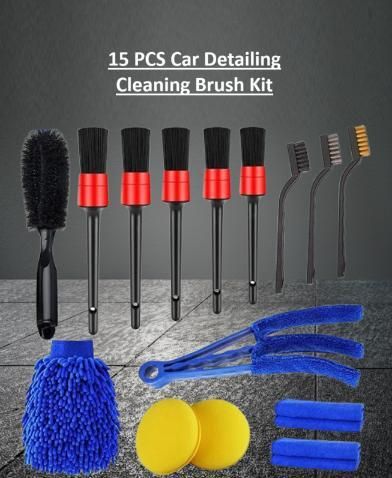 15 Pcs Car Cleaning Brush Kit – Complete Car Wash & Detailing Set