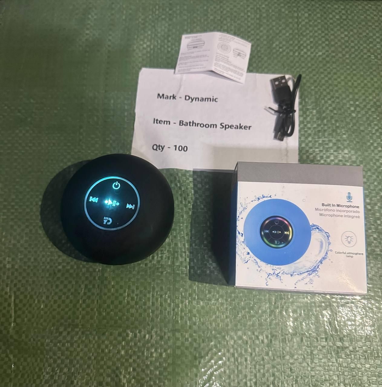 Waterproof Bluetooth Speaker with LED Lights & Suction Cup – Shower & Outdoor