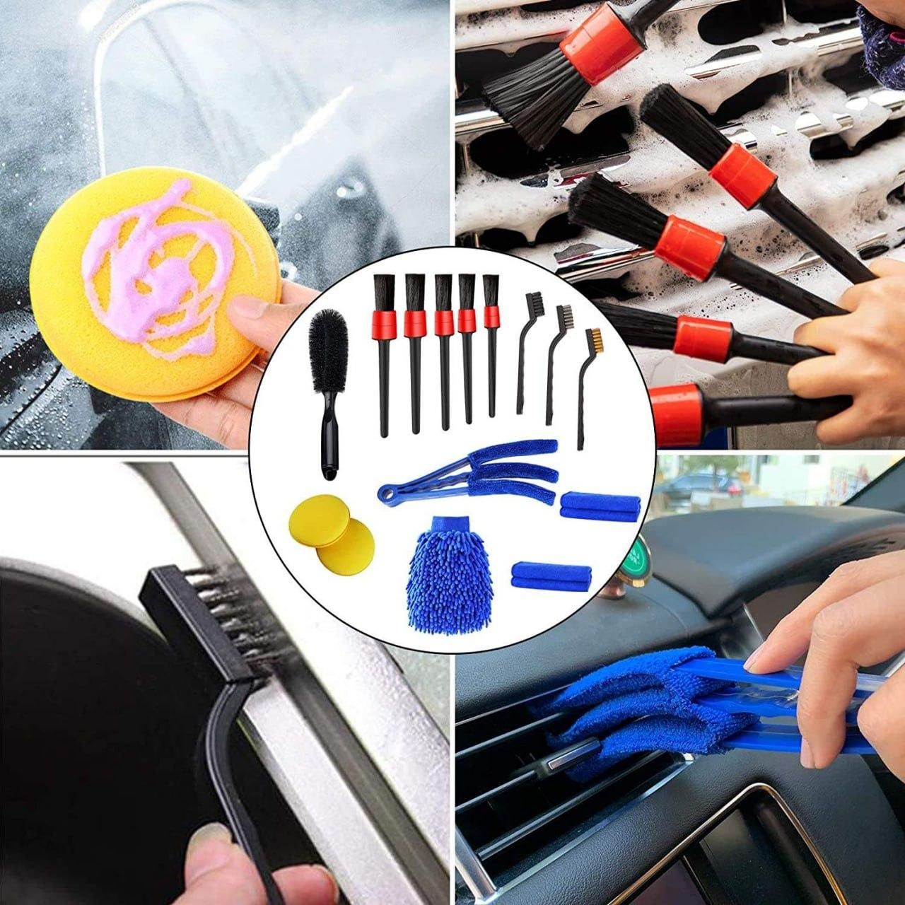 15 Pcs Car Cleaning Brush Kit – Complete Car Wash & Detailing Set