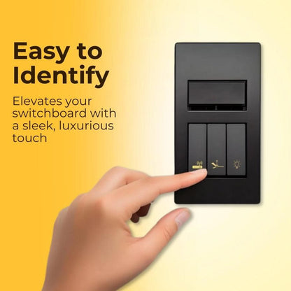 Gold Switch Board Stickers – Decorative Functional Icons | 100 & 200 Sticker Sets