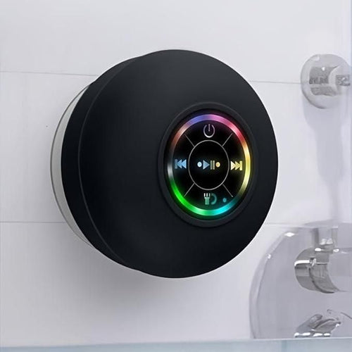 Waterproof Bluetooth Speaker with LED Lights & Suction Cup – Shower & Outdoor