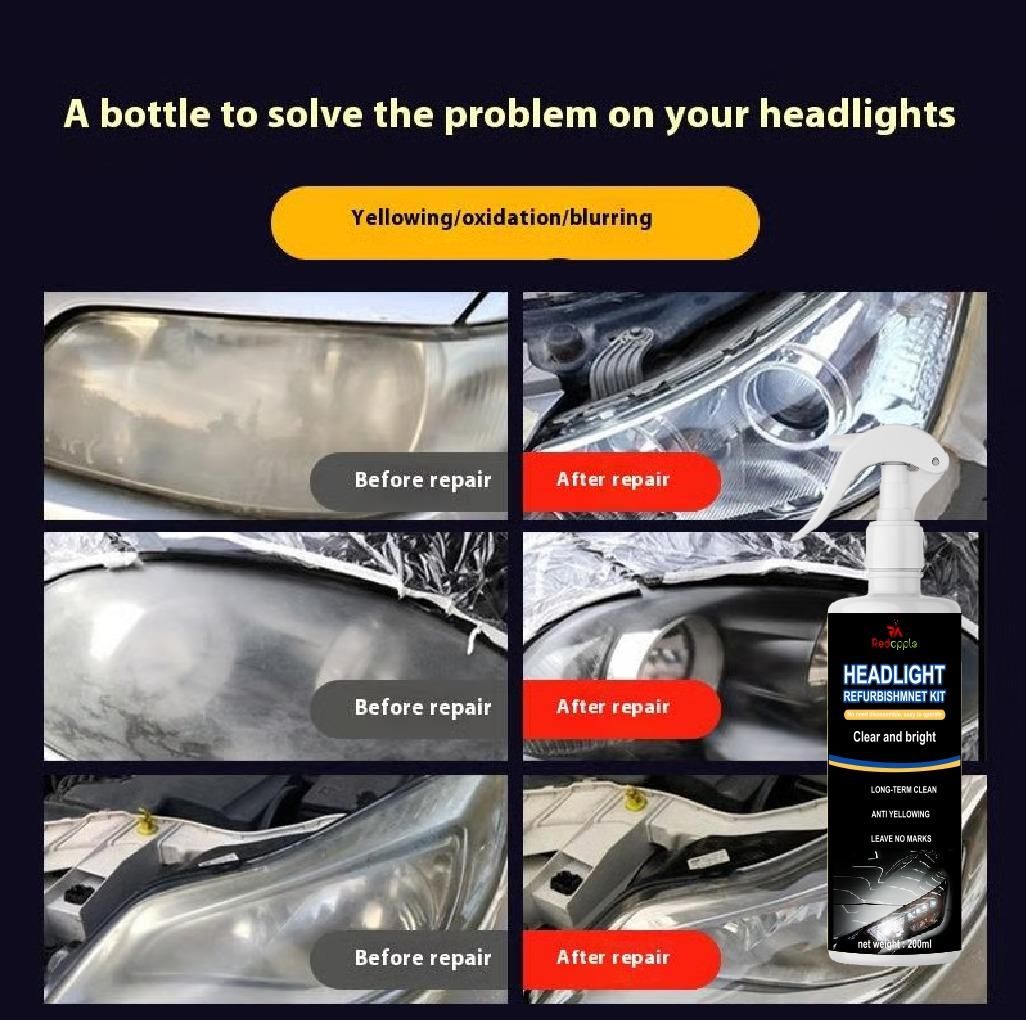 Headlight Restoration Spray – Clear Yellowed & Foggy Headlights | Pack of 2