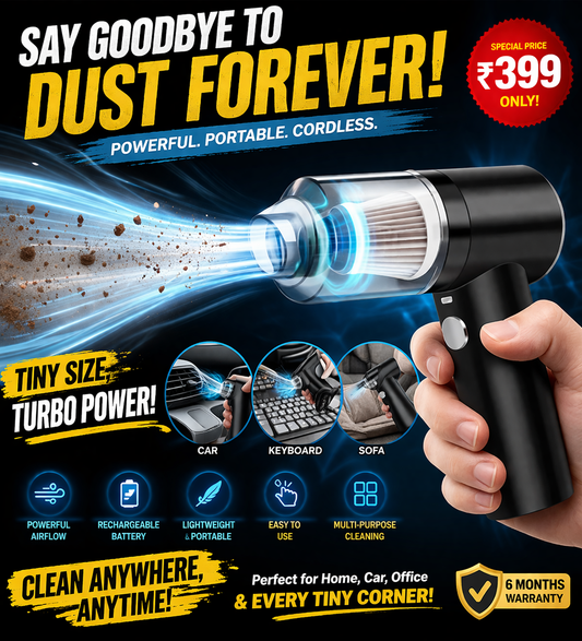 Clean Dust in Seconds – No Effort, No Wires | Electric Air Duster Cleaner – Cordless Dust Blower for Laptop, Keyboard, Phone & Car